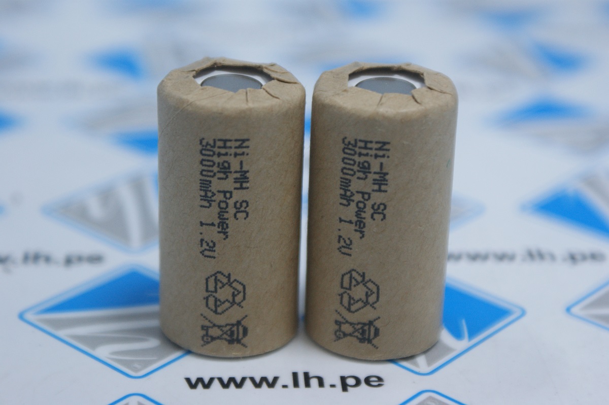 SC300HP SC                  Batería recargable Ni-MH, SubC, 1.2V, 3000mAh, 22x42mm